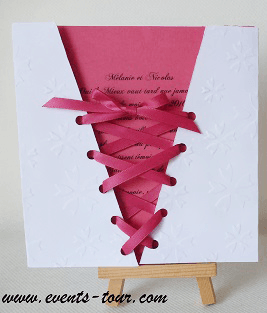 Faire part mariage corset blanc 2