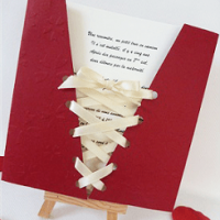 Faire part mariage corset bordeaux