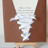 Faire part mariage corset chocolat 2