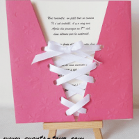 Faire part mariage corset fuchsia 2