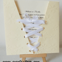 Faire part mariage corset ivoire 2