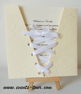 Faire part mariage corset ivoire 2