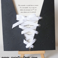 Faire part mariage corset noir 2
