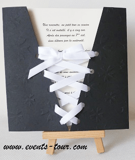 Faire part mariage corset noir 2