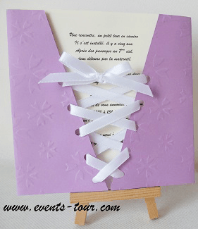 Faire part mariage corset parme 2