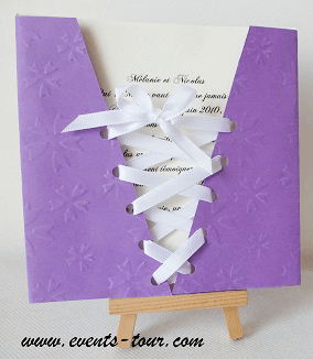 Faire part mariage corset violet 2 