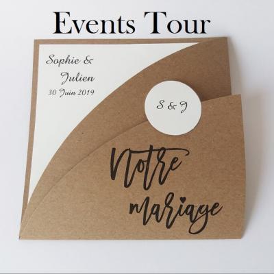 Faire-part mariage kraft marron (x1) REF/108.002