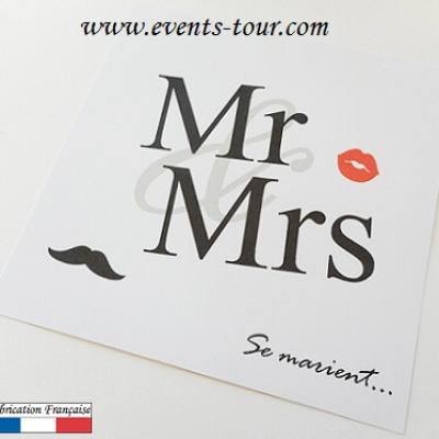 Faire-part mariage: Mr et Mrs (x1) REF/10406