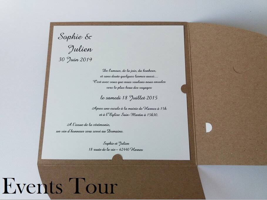 Faire part mariage papier kraft