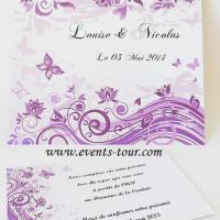 Faire part papillon parme violet