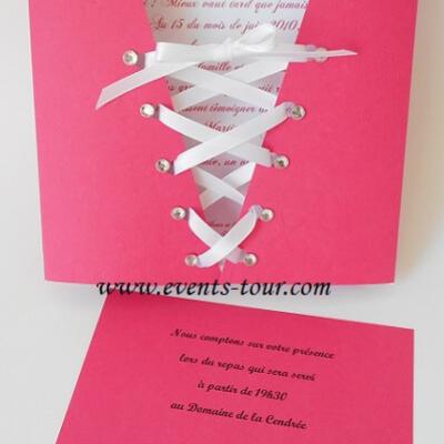 Faire part corsage fuchsia