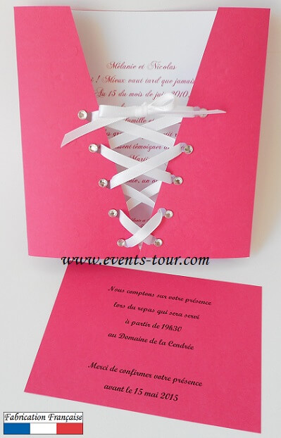 Faire part rose fuchsia