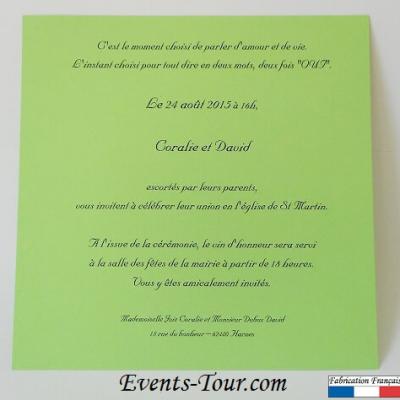 Faire part de couleur unie