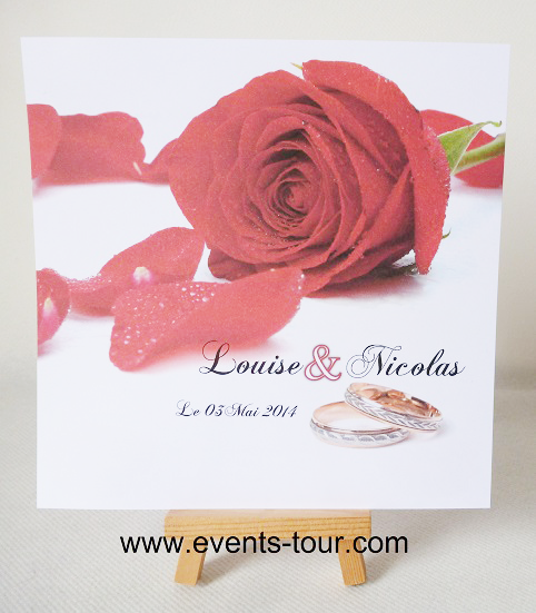 Faire-part mariage recto - Rosa