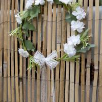 Fco0005 decoration suspension couronne decorative florale champetre avec dentelle