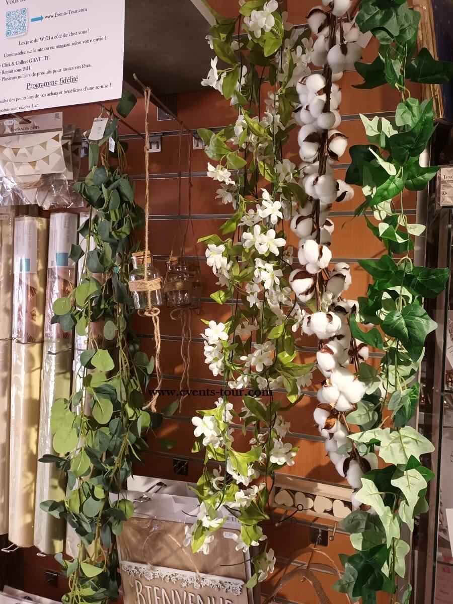 Fgu4018 decoration guirlande fleur coton artificielle