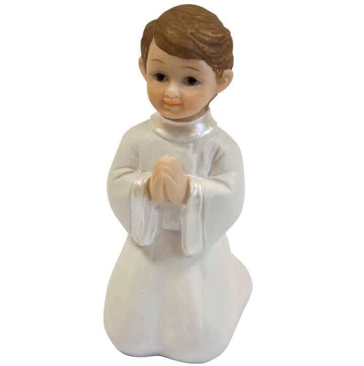 Figurine communion avec communiant garcon assis