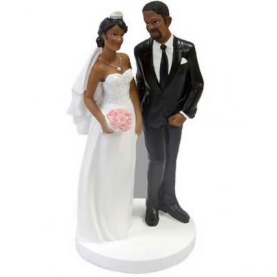 Figurine couple de mariés heureux pour pièce montée de mariage (x1) REF/SUJ4985