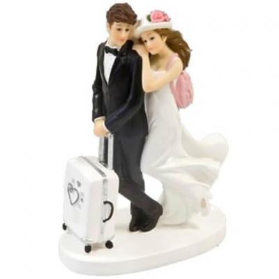 Figurine couple de mariés voyage de noce pour pièce montée de mariage (x1) REF/SUJ4991