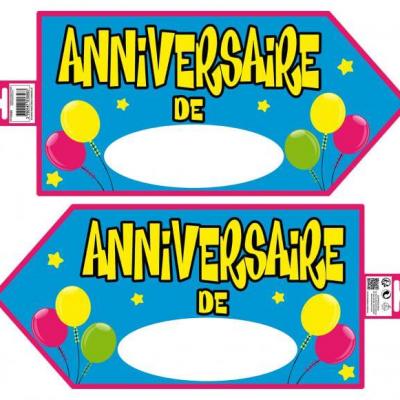 Fleche directionnelle anniversaire bleu