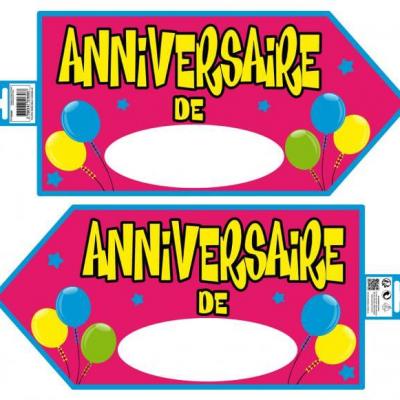 Fleche directionnelle anniversaire fuchsia