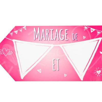 Fleche directionnelle fuchsia mariage