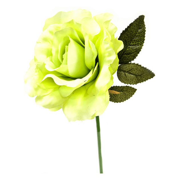 Fleur artficielle rose ancienne creme et verte