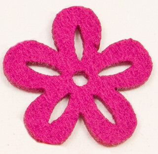 Fleur en feutrine fuchsia