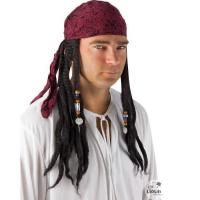 Foulard de pirate adulte avec dreadlocks
