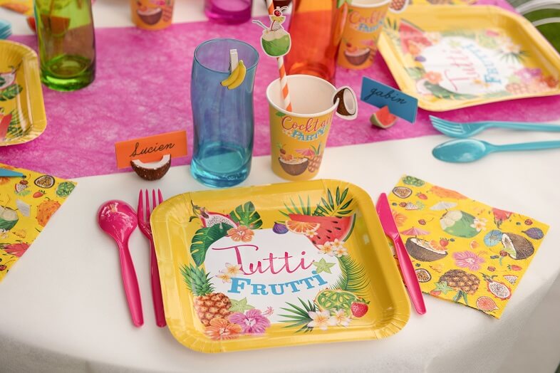 Fourchette en plastique fuchsia