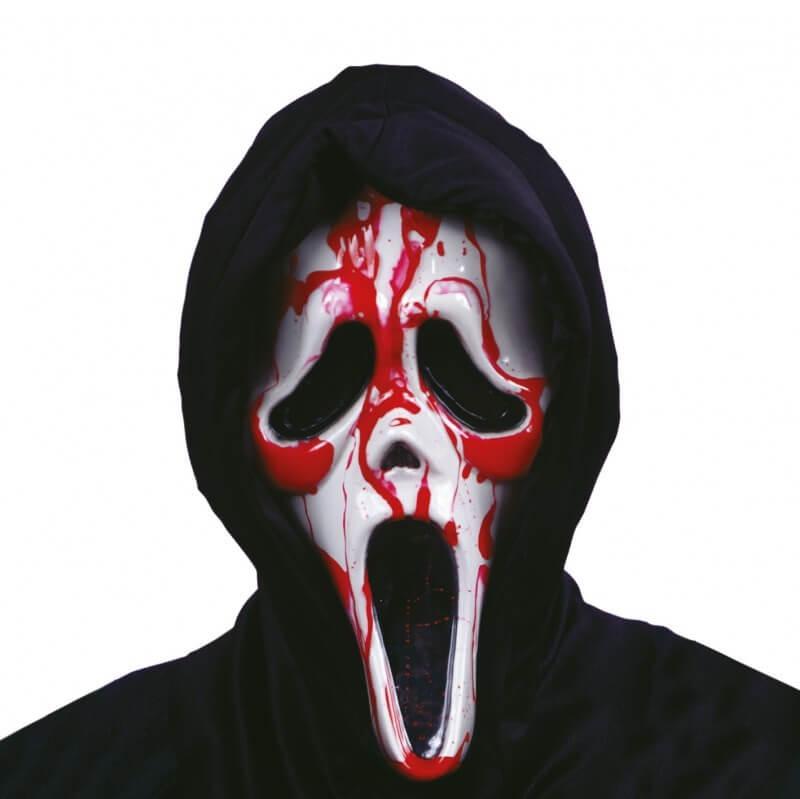 Fw8930 accessoire deguisement halloween scream masque ghost face pompe sang