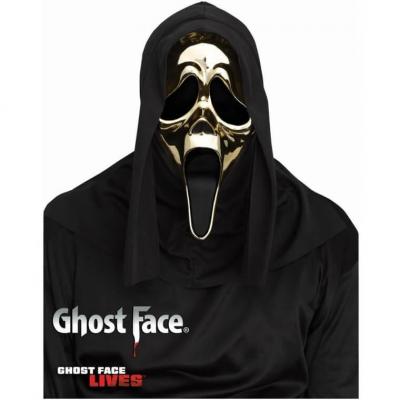 Fw91520 accessoire deguisement ghost face halloween masque or chrome