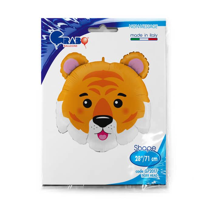 G72017 ballon aluminium grabo animal tete de tigre