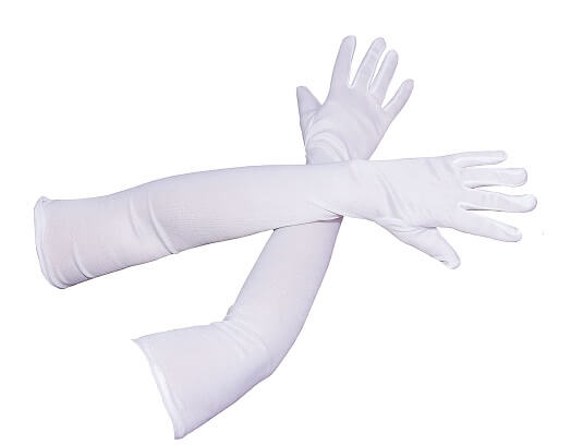 Gants longs blancs femme 46 cm - Vegaooparty