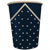 Gb25fb decoration gobelet carton bleu marine avec bois