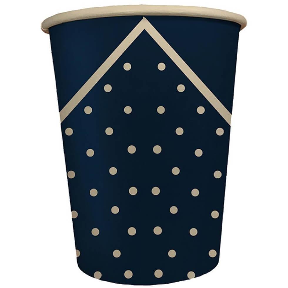 Gb25fb decoration gobelet carton bleu marine avec bois