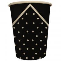 Gb25fn decoration gobelet carton noir avec bois