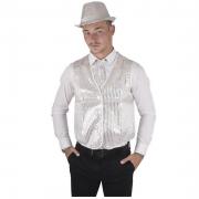 1 Gilet argent sans manche avec sequins REF/16631 (chapeau non inclus) Thème année 80/Disco/Fluo