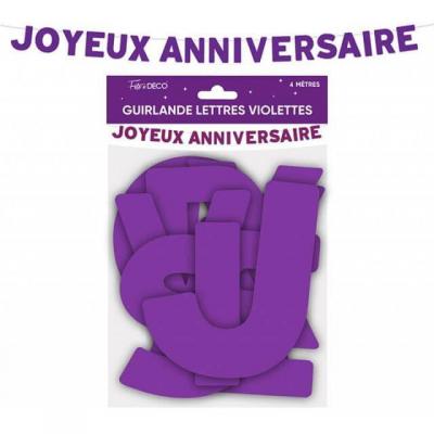Gl24vl guirlande lettre joyeux anniversaire violet astral