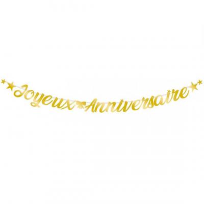 Glmas00or guirlande lettre dore or joyeux anniversaire