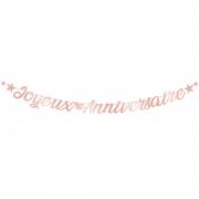 1 Kit guirlande lettre métallique Joyeux Anniversaire rose gold 2.50m REF/GLMAS00RG