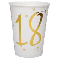 Gobelet anniversaire 18ans blanc et or