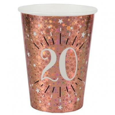 Gobelet anniversaire 20 ans rose gold étincelant (x10) REF/7349