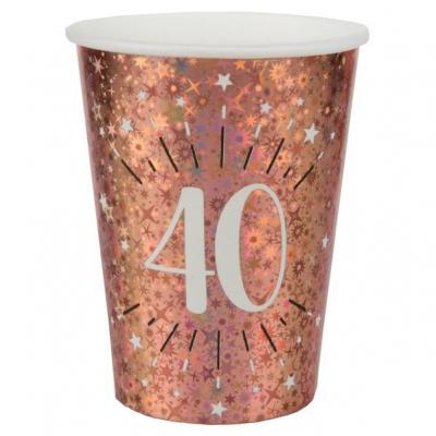 Gobelet anniversaire 40 ans rose gold étincelant (x10) REF/7349