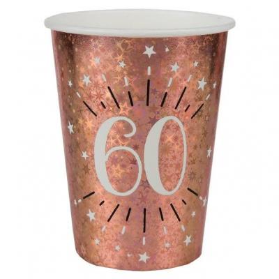 Gobelet anniversaire 60 ans rose gold étincelant (x10) REF/7349