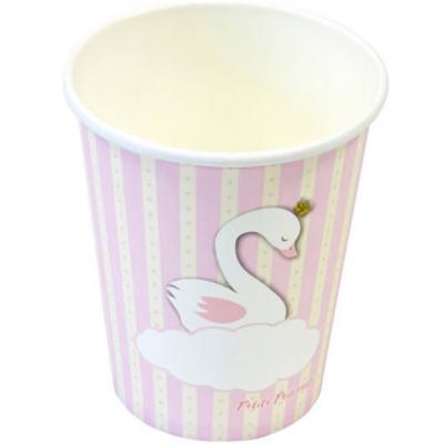 Gobelet baby shower rose cygne