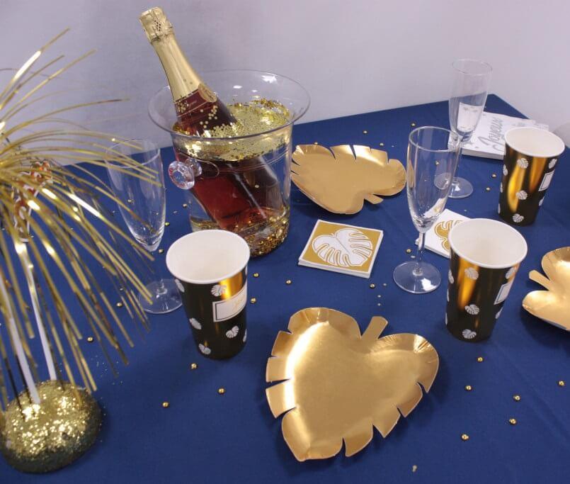 Gobelet dore blanc or feuille