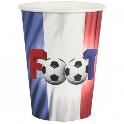 Gobelet football tricolore France en carton (x10) REF/6817