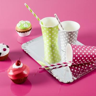 Gobelet pois fuchsia et blanc