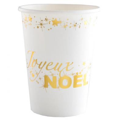 Gobelet joyeux noel or 1